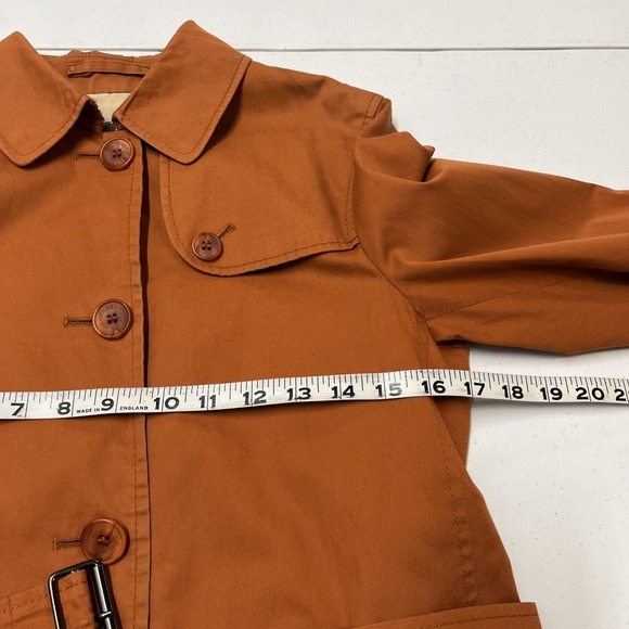 Burberry Josi Trench Coat Orange Nova Check Womens 4 Classic Preppy Old Money - Picture 9 of 16